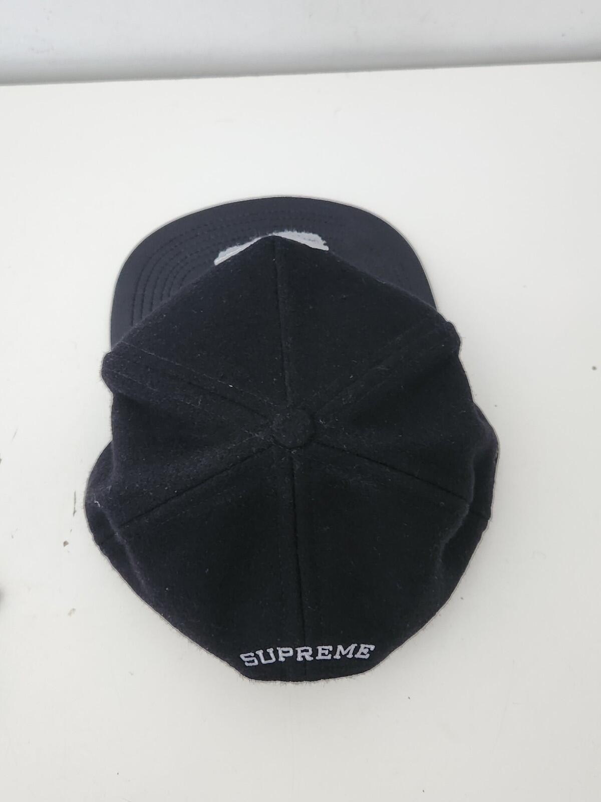FW12 Supreme F uck B itches Get Money Wool 5-panel Leather Cap Black Hat FBGM