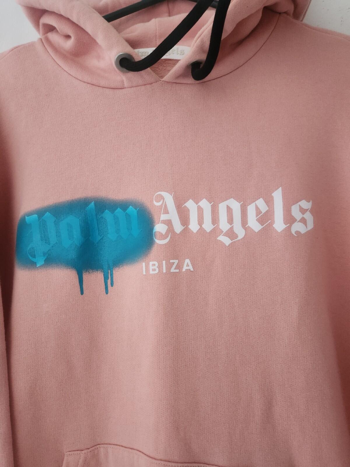 PALM ANGELS Ibiza Sprayed Hoodie Lachs Hoody 460 $ Kapuzenpullover S klein