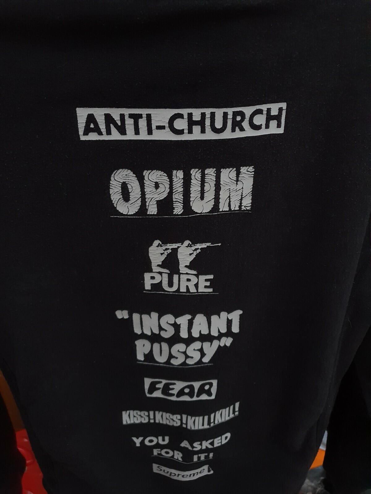 SS16 Supreme Pure Fear Hooded Sweatshirt Black Size L