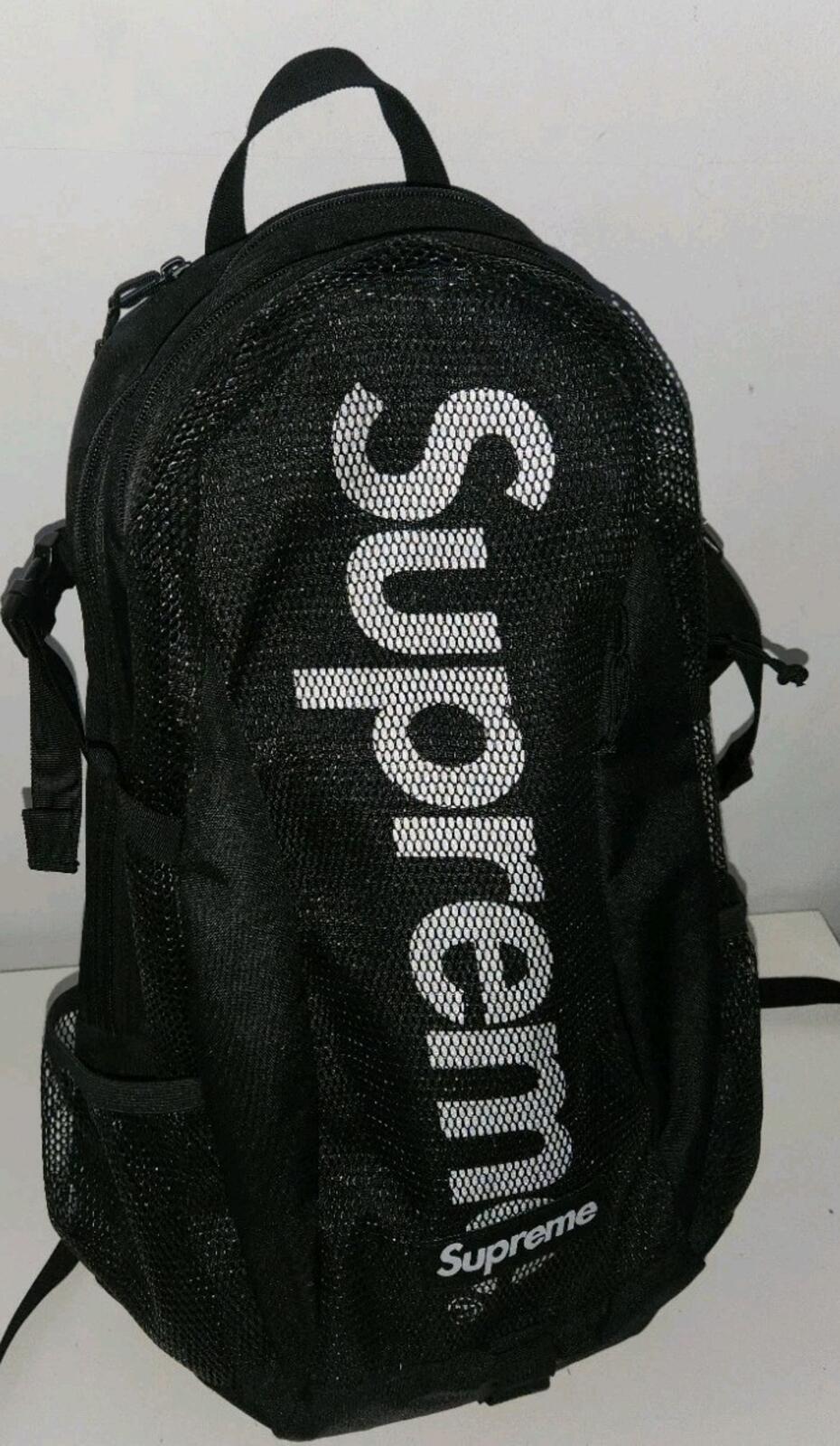 SS20 Supreme Black backpack Cordura Bag Mesh Rucksack