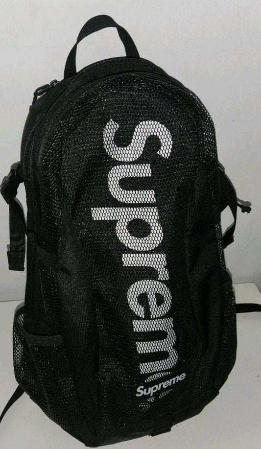 Mochila Negra Supreme SS20 Cordura Bolso Malla Rucksack