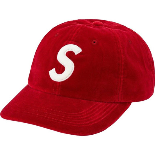 Gorra FW20 Supreme S Logo Velvet 6 paneles Roja