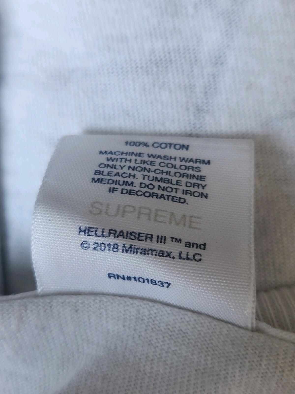 Camiseta Blanca Talla M Mediana SS18 Supreme Hellraiser Pinhead