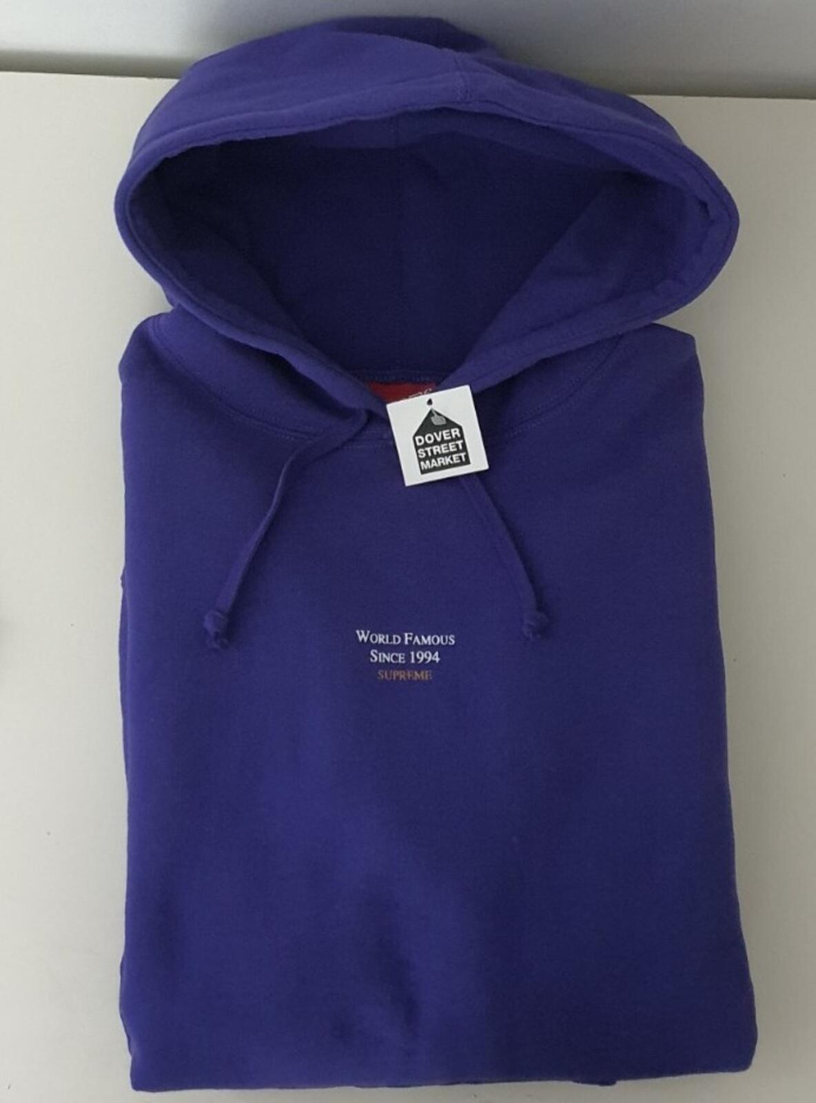 SS23 Supreme World Famous Micro Logo Purple hooded sweatshirt Hoodie M medium