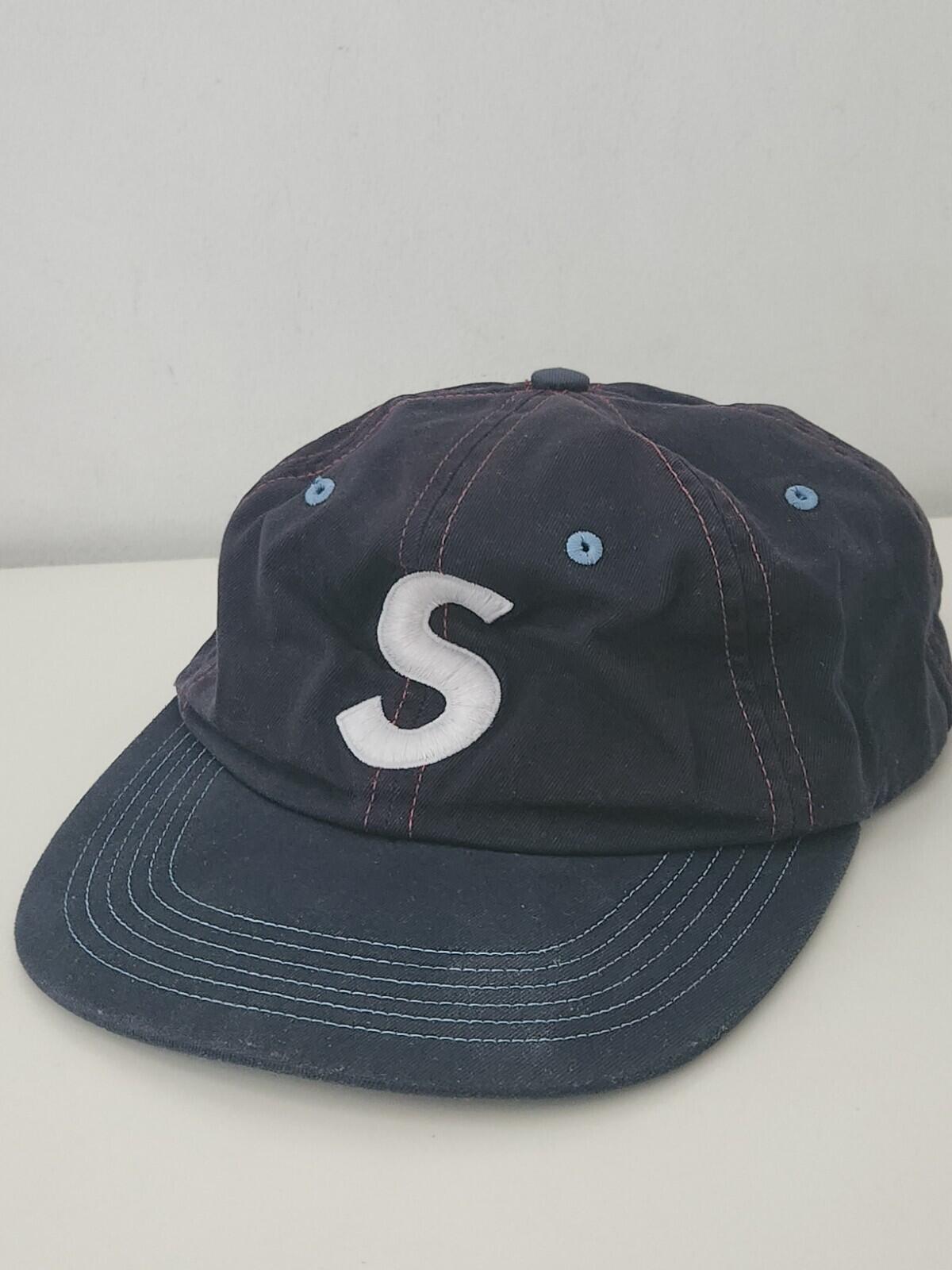 SS16 Supreme 2-Tone Washed S Logo 6-panel DYED IN NAVY