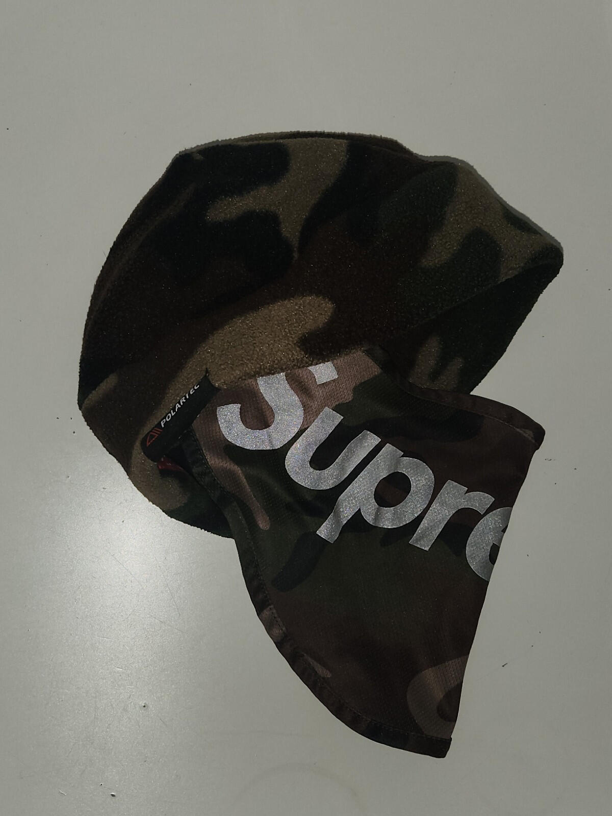 FW22 Supreme x Polartec Facemask Beanie Woodland Camo