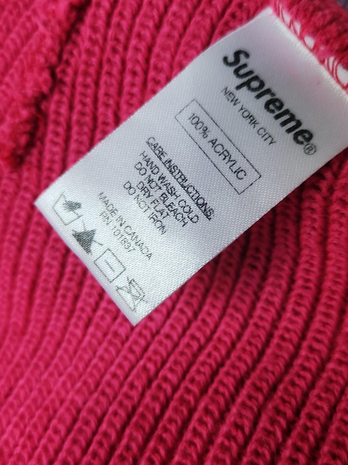 FW14 Supreme Basic beanie Vintage 2014 Pink Hat Fuschia Magenta Made In Canada