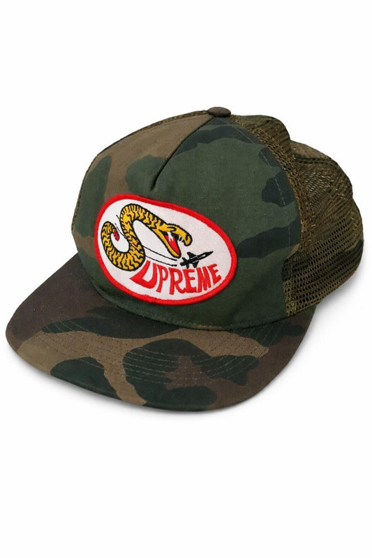 Gorra de malla de 5 paneles Supreme Sidewinder FW12 Camuflaje Woodland Serpiente