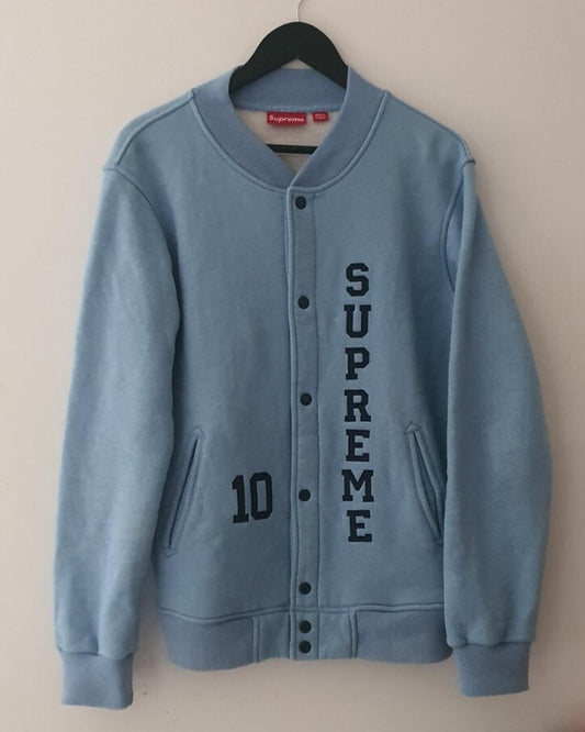 FW10 Supreme Varsity Sweat Jacket Blue Size L