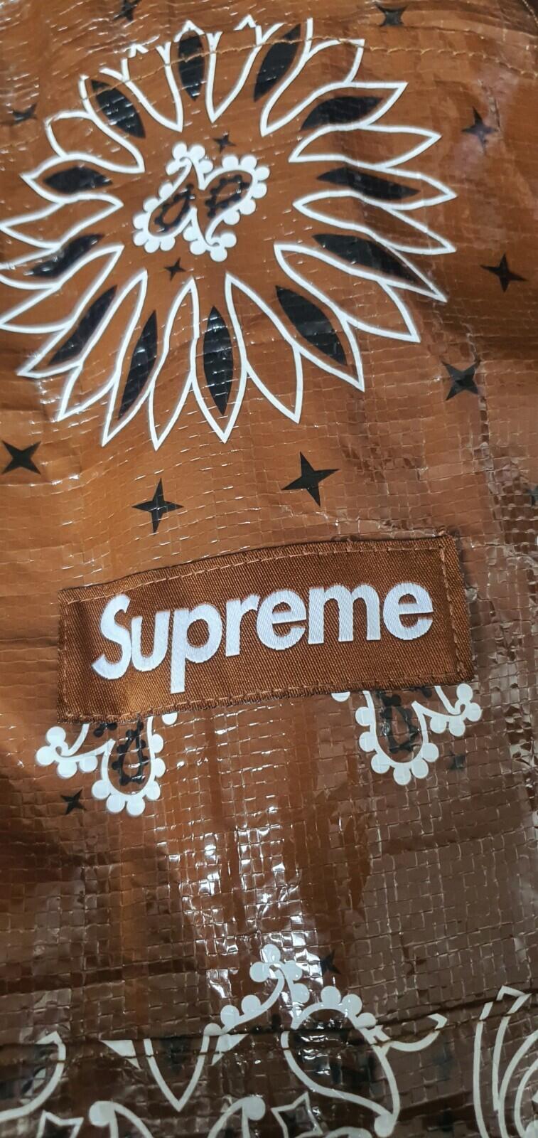 SS21 Supreme Bandana Tarp small duffle bag Brown 17L water resistant duffel