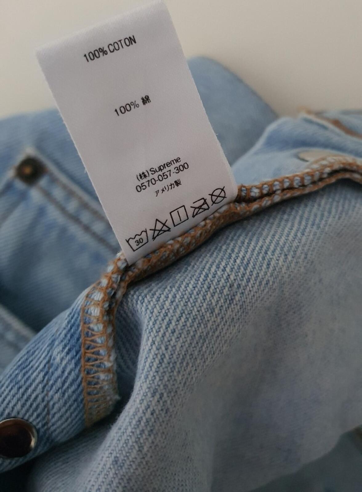 SS18 Supreme washed regular jeans size 34 blue W34 L32 star denim