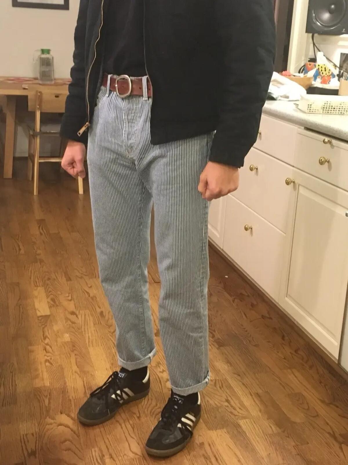 FW17 Supreme washed regular jeans Size 30 W30 L30 star denim trousers pinstripe