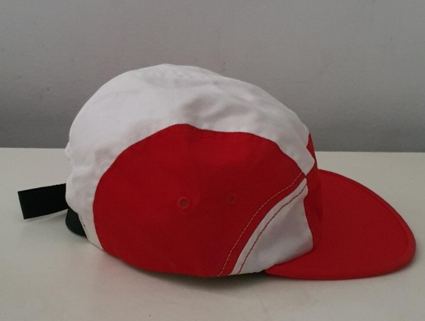 FW18 Supreme Contrast Panel camp cap red white hat box logo