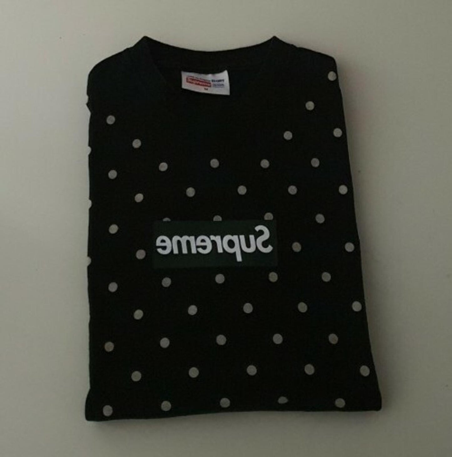 SS12 Supreme x Comme Des Garcons CDG Box Logo Polka Dot Tee black medium Vintage
