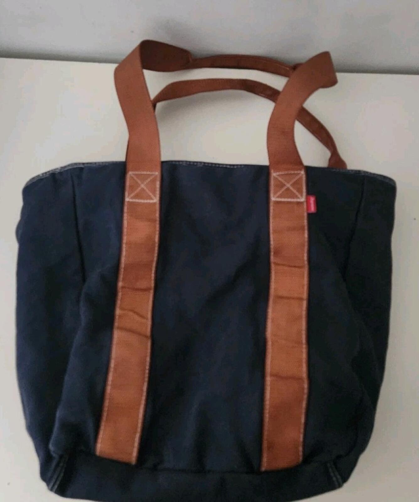 FW20 Supreme Canvas Tragetasche Rotes Box-Logo, BLAU GEFÄRBT