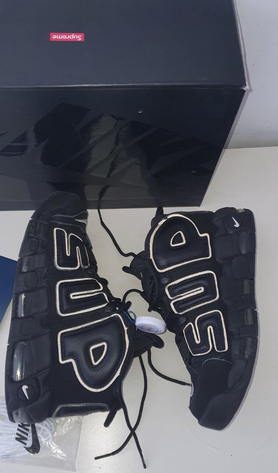 SS17 Supreme x Nike Air More Uptempo Schwarz UK 6.5 US 7.5 EUR 40.5 Los