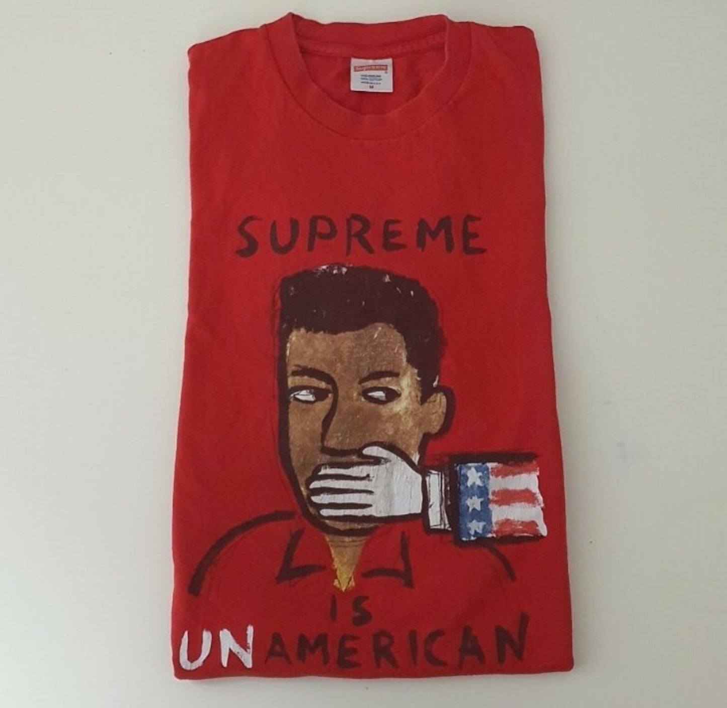 SS14 Supreme Unamerican tee M medium T-shirt Supreme Is Not American Made in USA