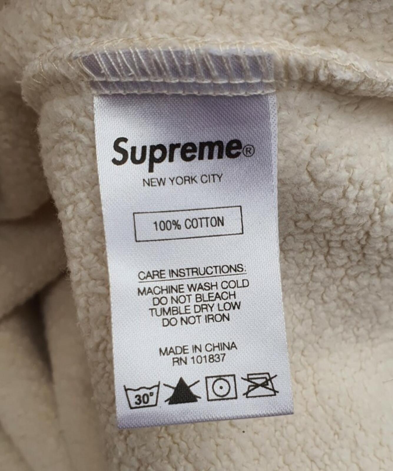 SS20 Supreme Metallic Rib hooded sweatshirt  natural hoodie size M medium