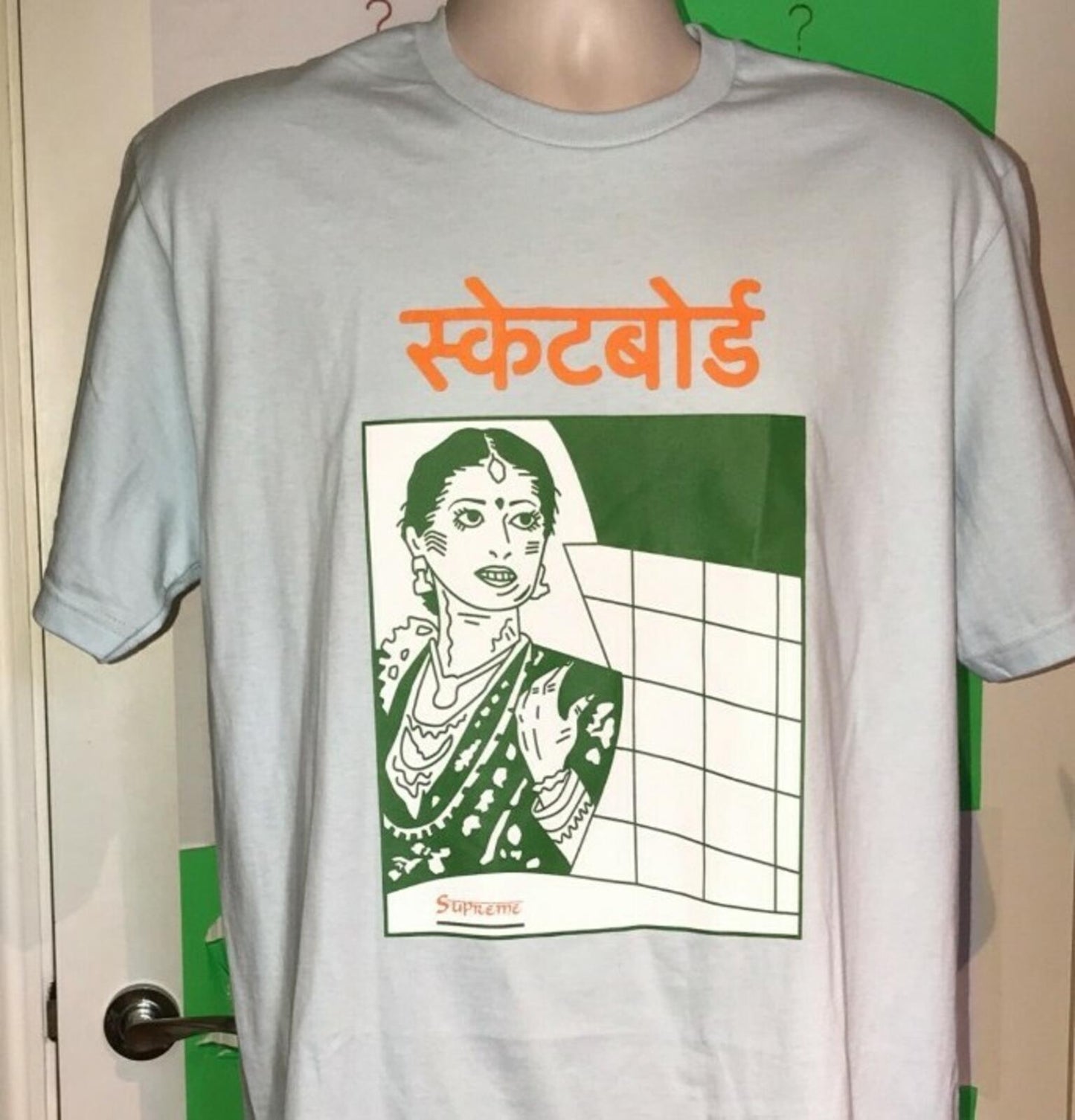 FW18 Supreme Bombay Tee palm blue T-Shirt Größe M Medium hellblau