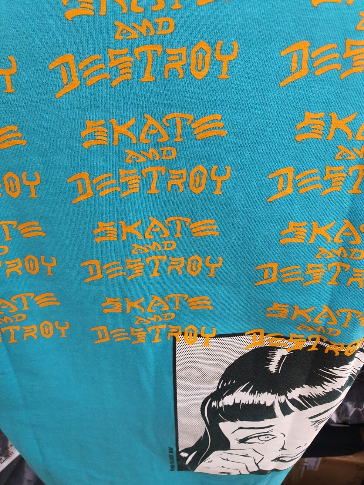 SS17 Supreme x Thrasher Boyfriend Tee Teal Size M Made In USA