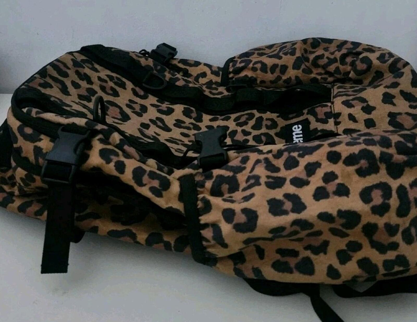 FW20 Supreme Backpack Leopard Bag Water Resistant Nylon Rucksack