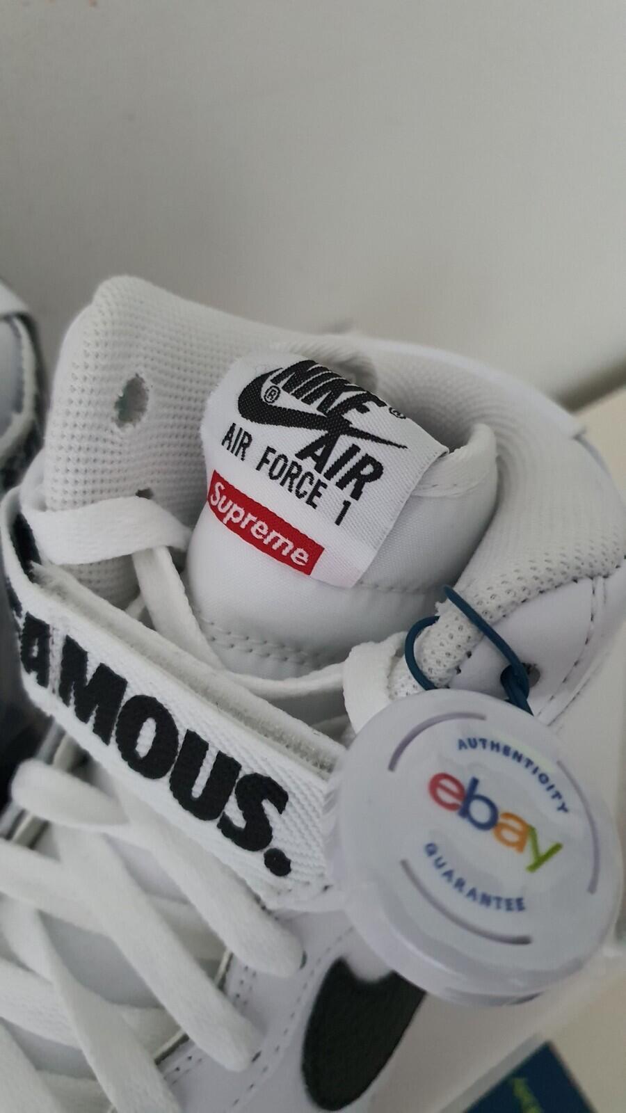 FW14 Supreme Nike Air Force 1 Hi US 9 UK 8 EU 42.5 Sneaker Schuhe Lot Weiß Selten