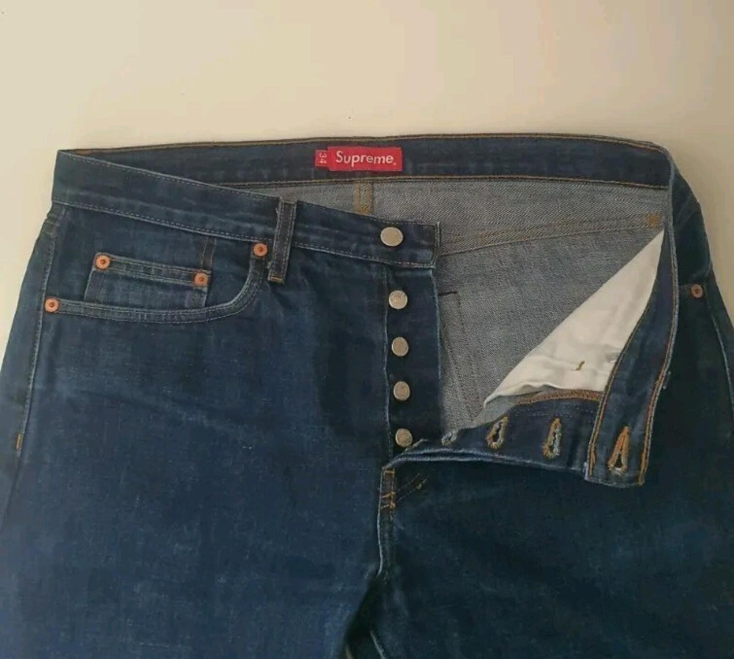 Supreme Denim Slim Jeans Blue Size 34 W34 L30 ALTERED