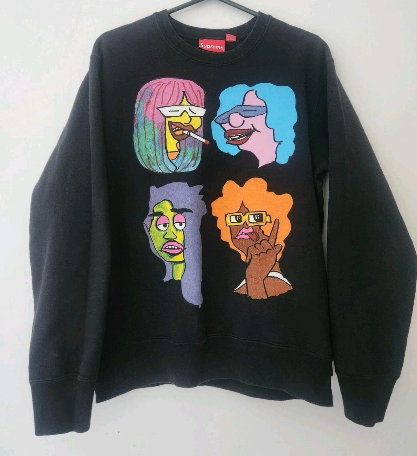 FW17 Supreme Gonz Heads crewneck M Medium black sweatshirt jumper top Gonzales