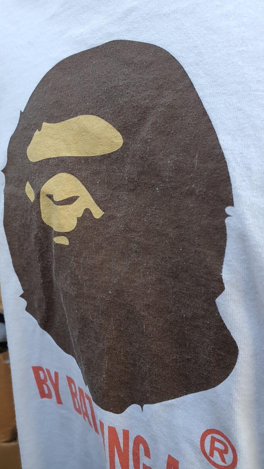 Camiseta de manga larga A BATHING APE Big Ape Head blanca talla M BAPE