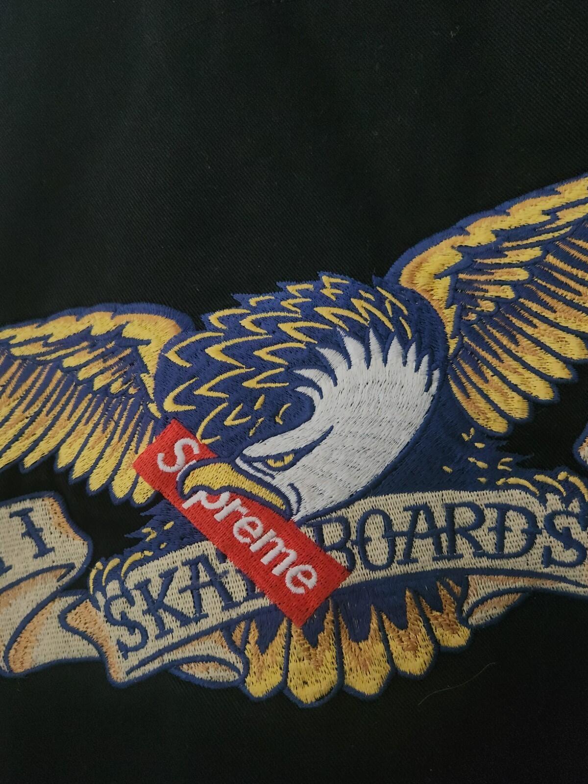 SS16 Supreme x Antihero Bomberjacke Schwarz Bestickt Größe M Medium