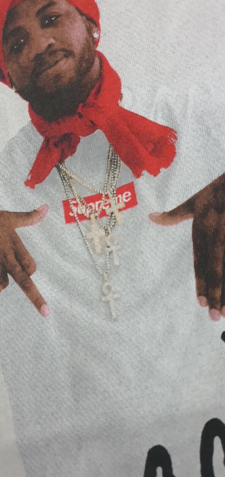 Camiseta FW16 Supreme x Gucci Mane Photo Heather Grey talla L