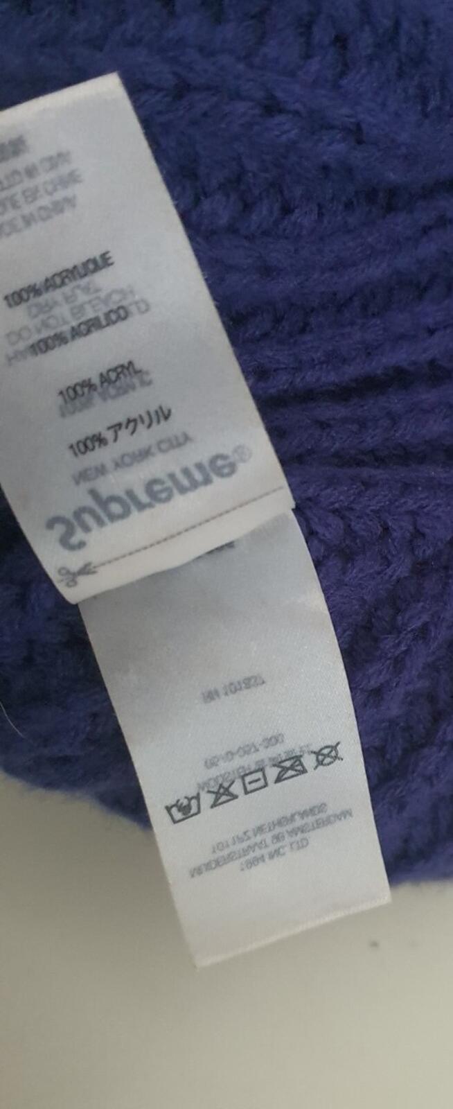 FW22 Supreme Ribbed beanie Dark Royal Blue Hat