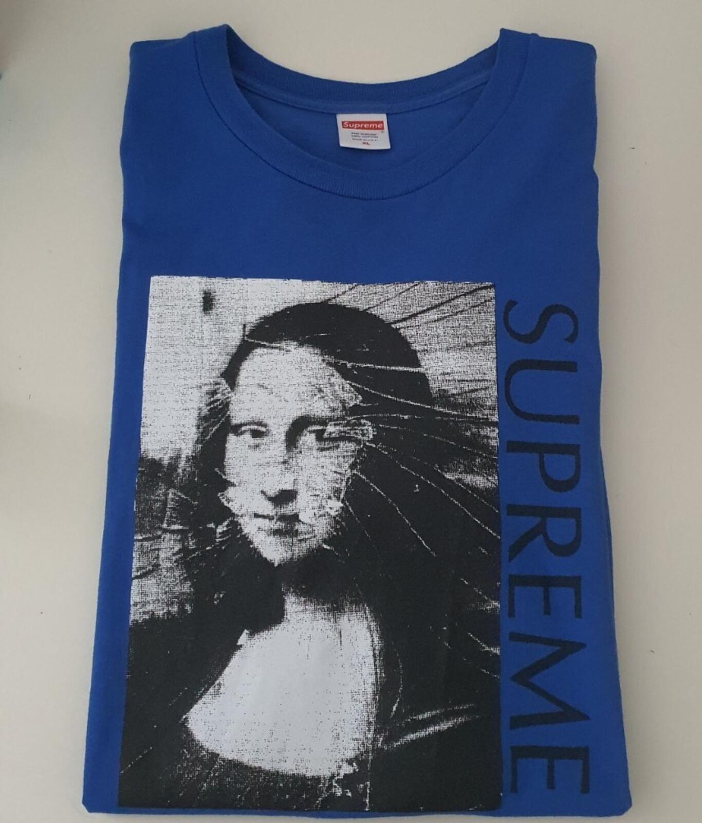 SS18 Supreme Mona Lisa tee royal T-shirt size XL blue