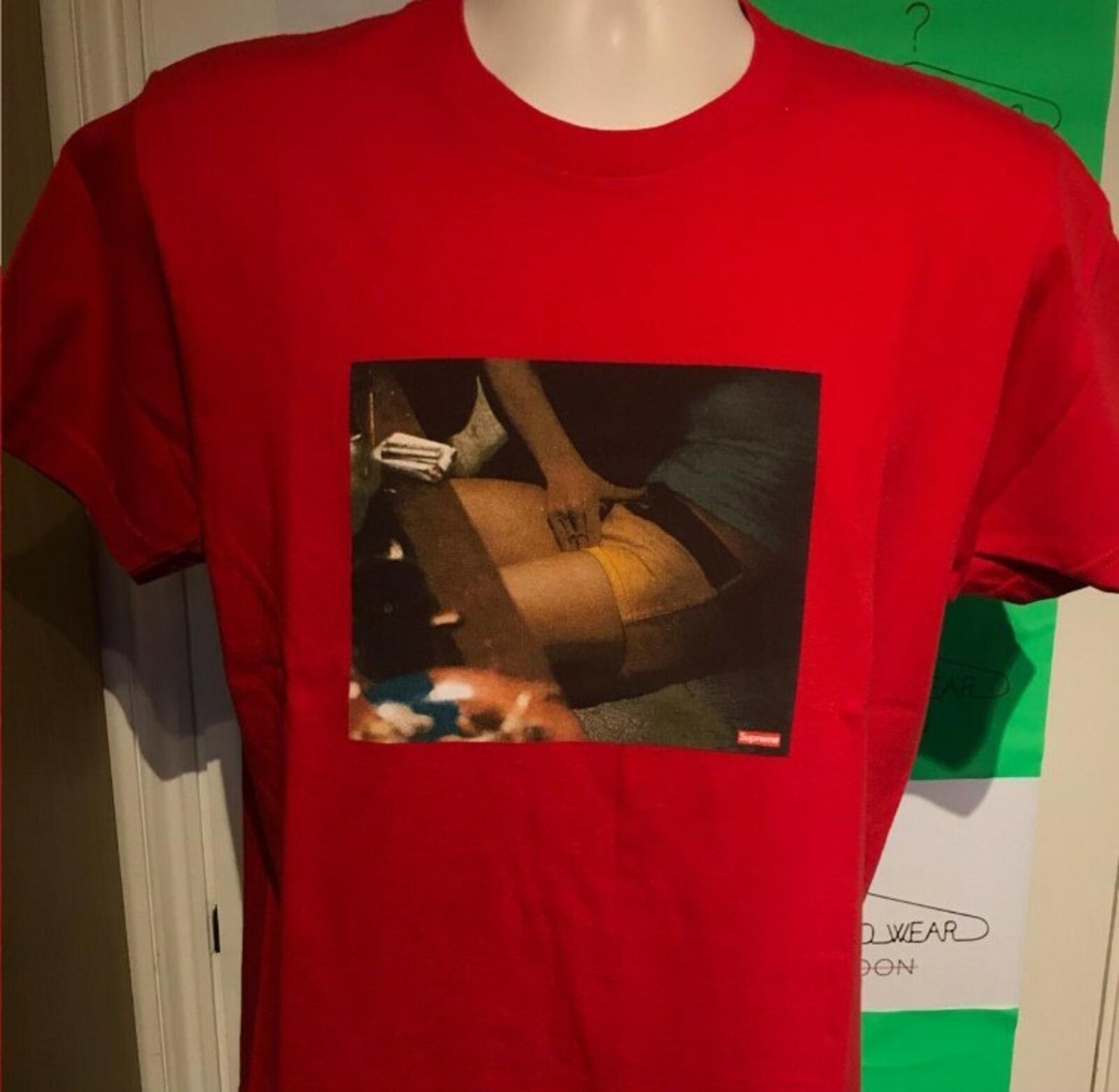 SS15 Supreme KIDS Hand Tee Red Size M  Jesus Christ What Happened?