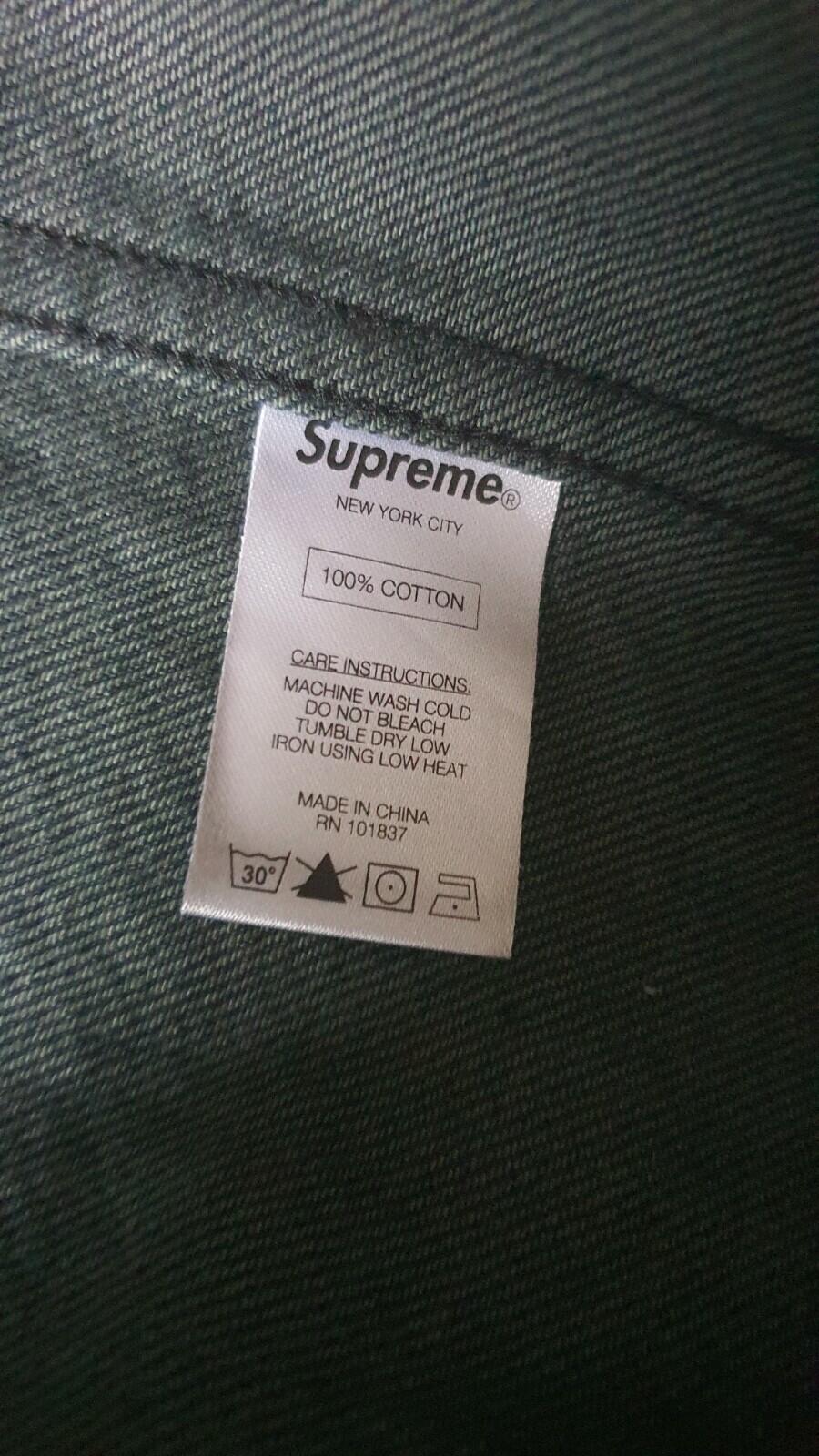 FW14 Supreme Eat The Rich Hooded Denim Shirt Indigo Größe M