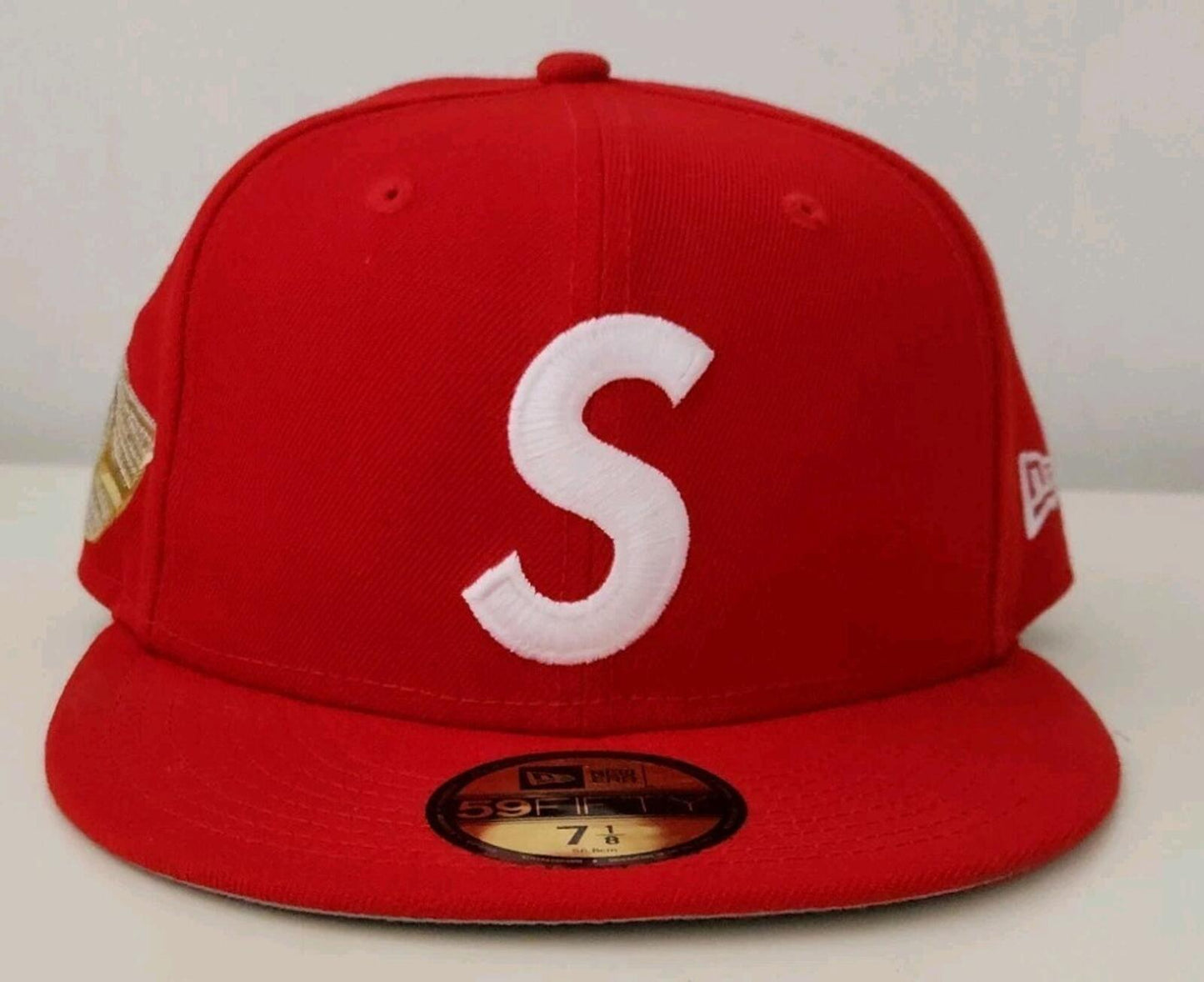 FW23 Supreme Jesus Piece S Logo New Era 59Fifty Hat 7 1/8 Red Grey cap snapback