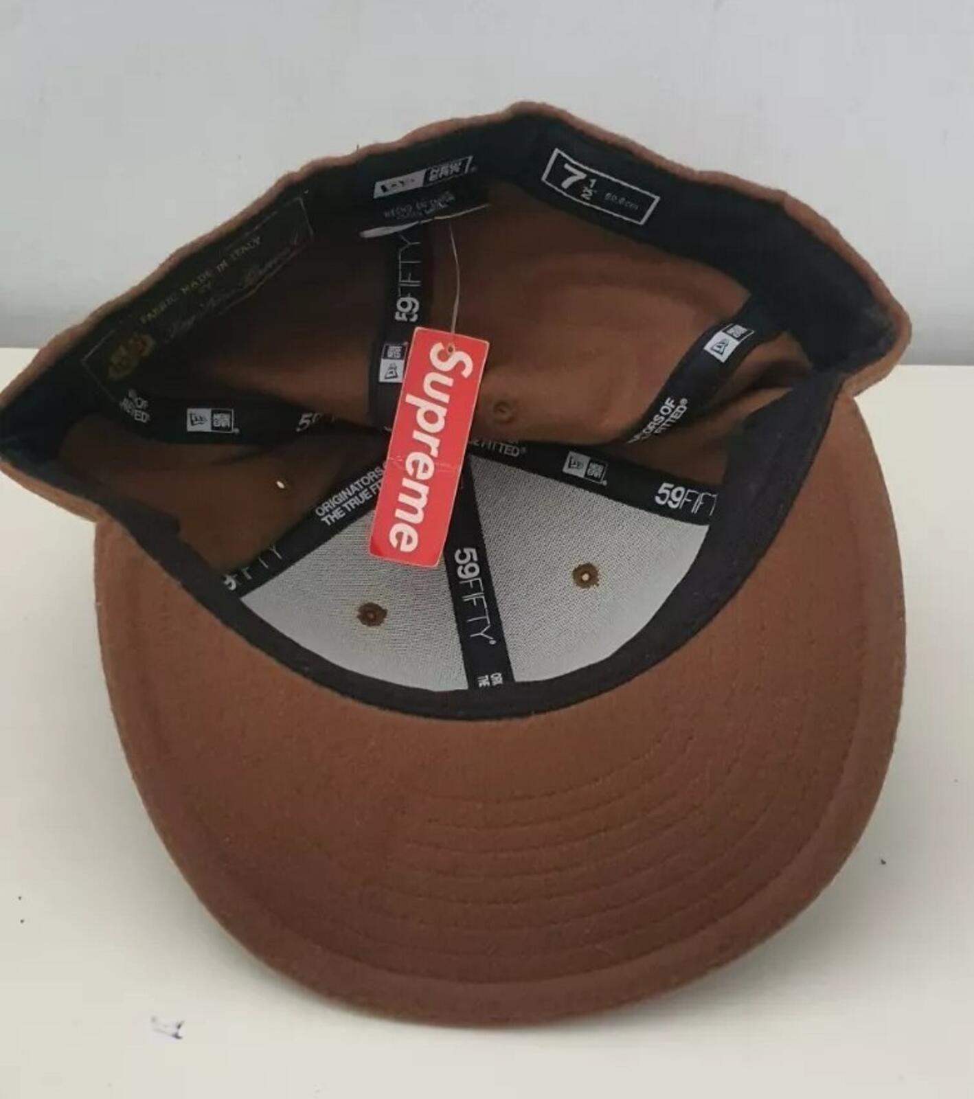 FW11 Supreme Loro Piana Box Logo New Era Hat Wool Brown Size 7 1/2
