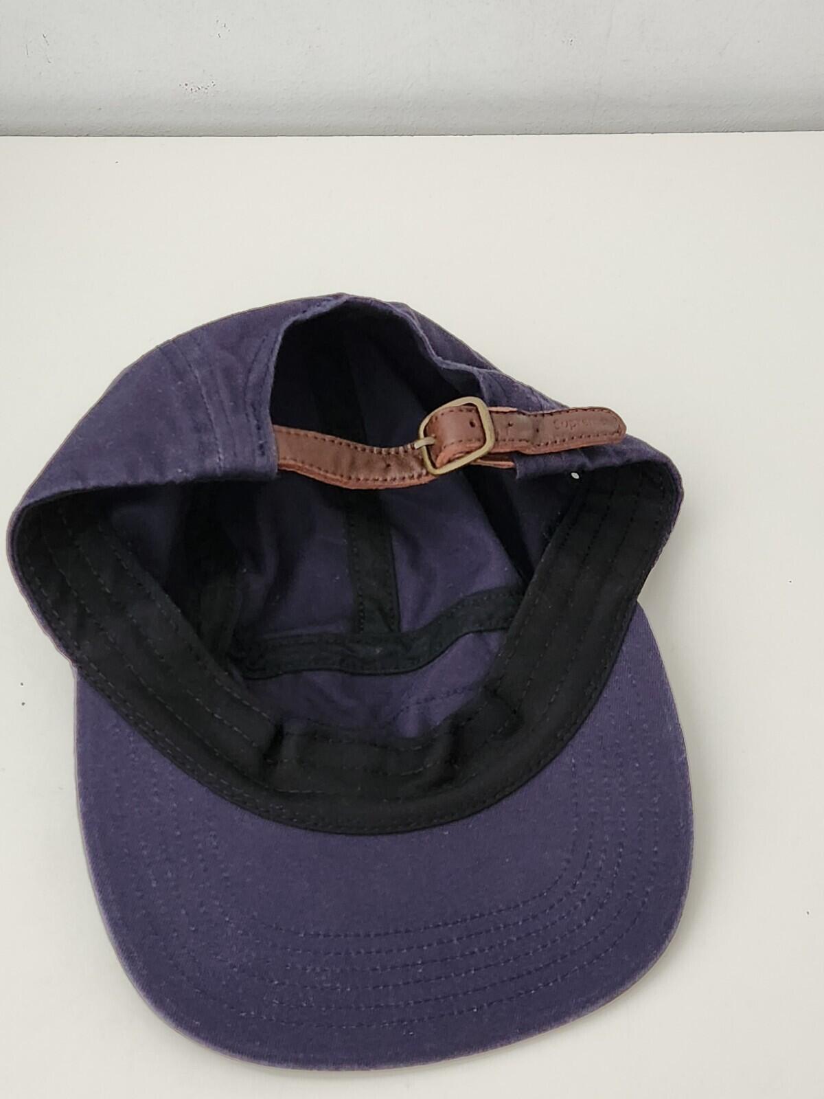 SS16 Supreme Washed Chino Twill camp cap Hat Navy box logo
