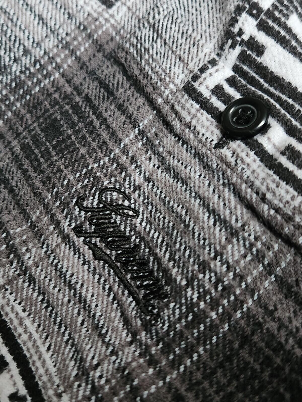 FW20 Supreme Hooded Shadow Plaid Hemd Schwarz Größe L