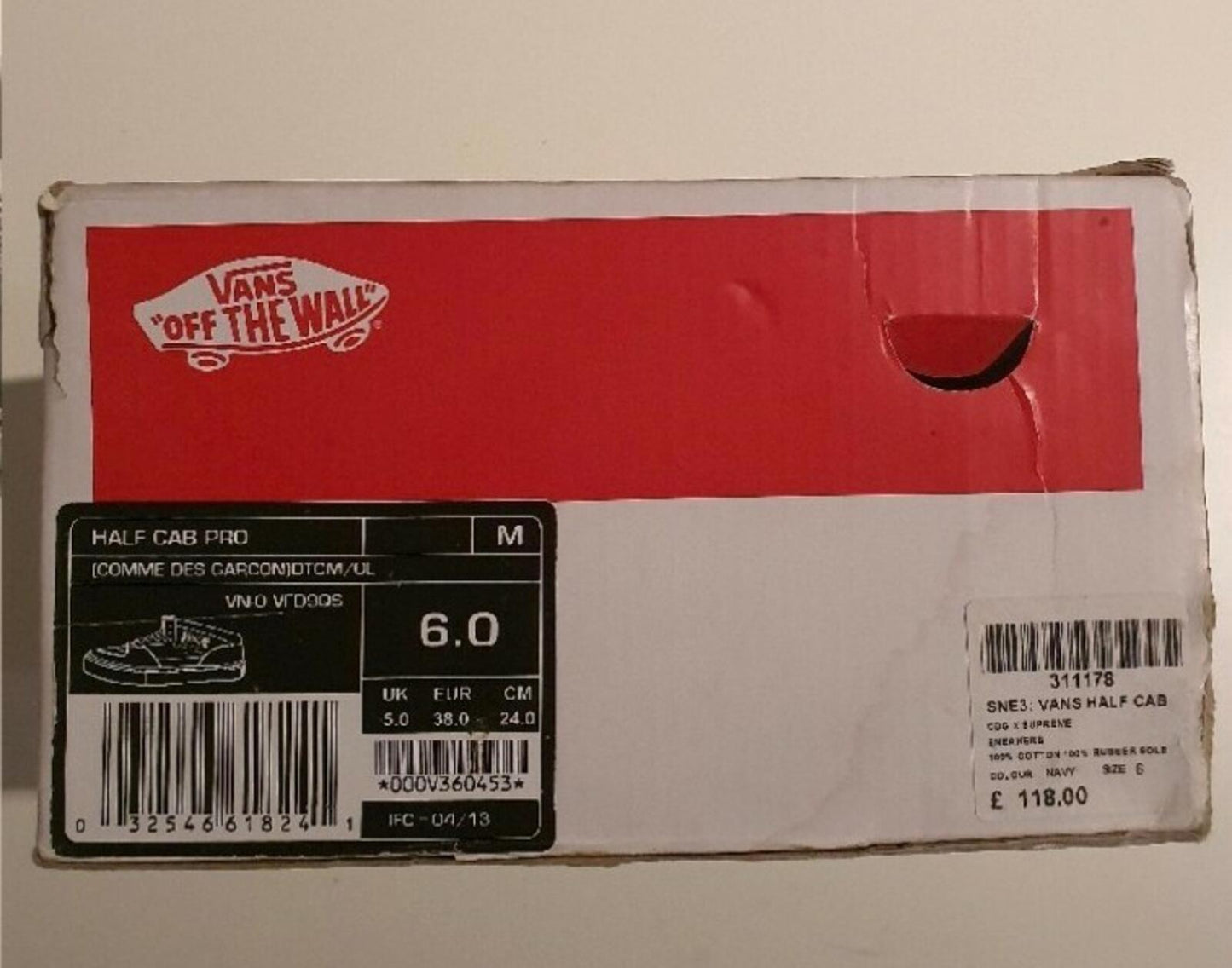 SS13 Supreme Vans x CDG Shirt Half Cab Pro US 6 UK 5 EU 38 digi camo Trainers