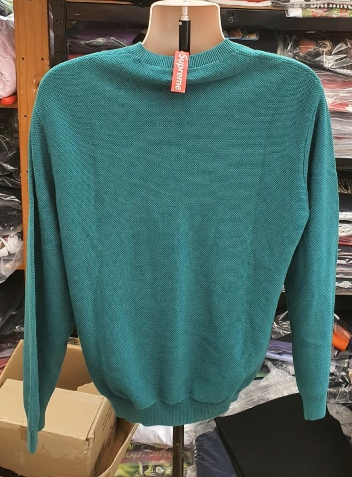 FW18 Supreme Pique Crewneck teal size L large sweater sweatshirt New With Tag