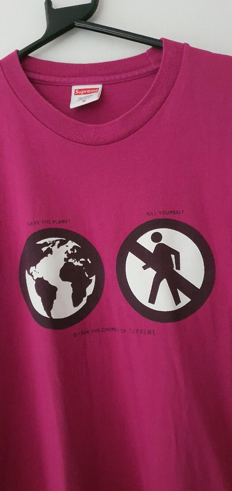 FW19 Supreme Save The Planet Tee Size M medium Burgundy T-shirt