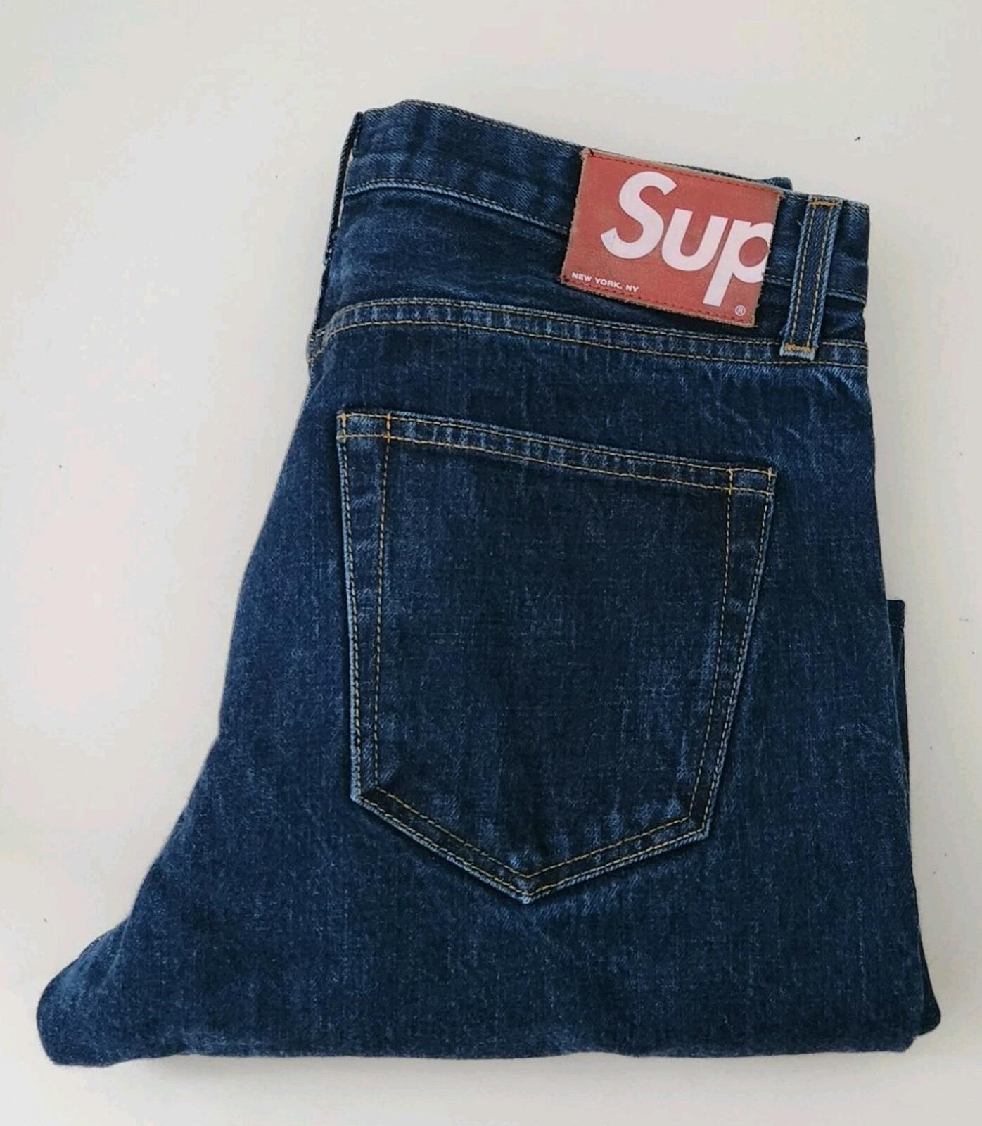 Supreme Denim Slim jeans size 34 W34 L32 made in U.S.A Blue Trousers