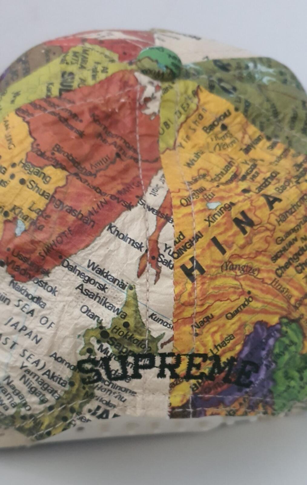 SS12 Supreme World Map 5-panel cap vintage Multicolour Hat 2012 Atlas Very rare