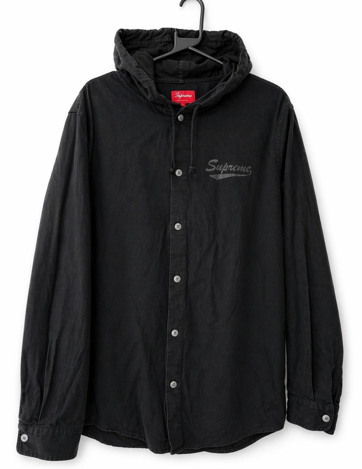 SS17 Supreme Hooded Denim Shirt Black Size XL