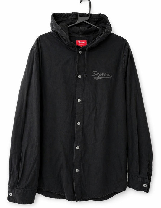 Camisa vaquera con capucha Supreme SS17 negra talla XL