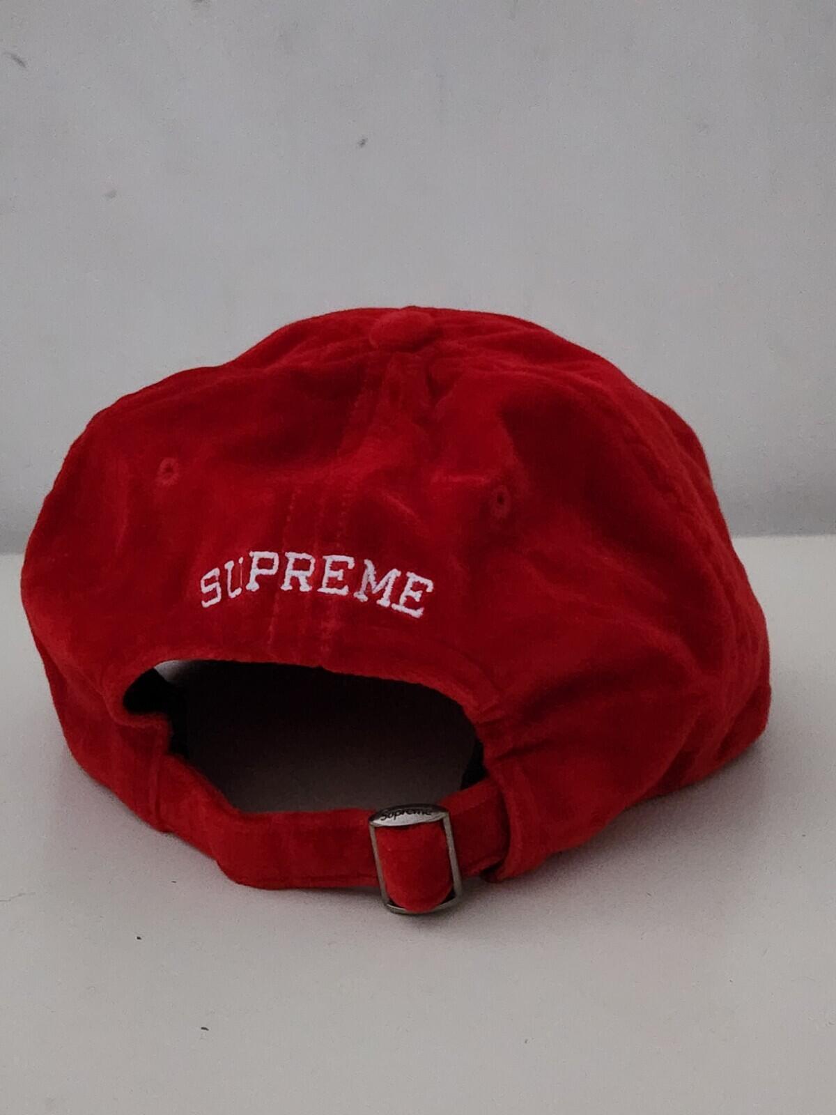 FW20 Supreme S Logo Velvet 6-panel Cap Red