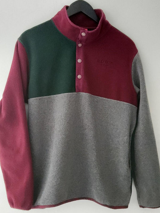 FW16 Supreme Polartec Fleece Color Blocked Half Snap Größe M Medium Pullover Selten