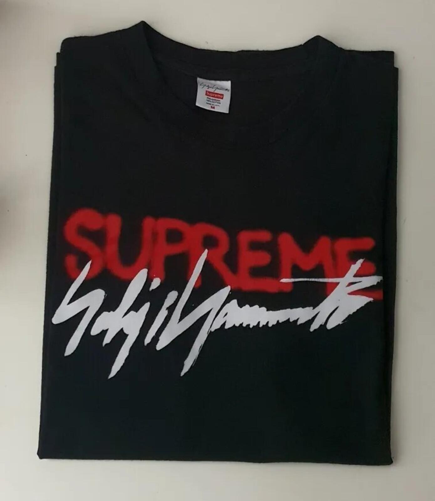 FW20 Supreme x Yohji Yamamoto Logo tee Black T-shirt M medium Made In USA