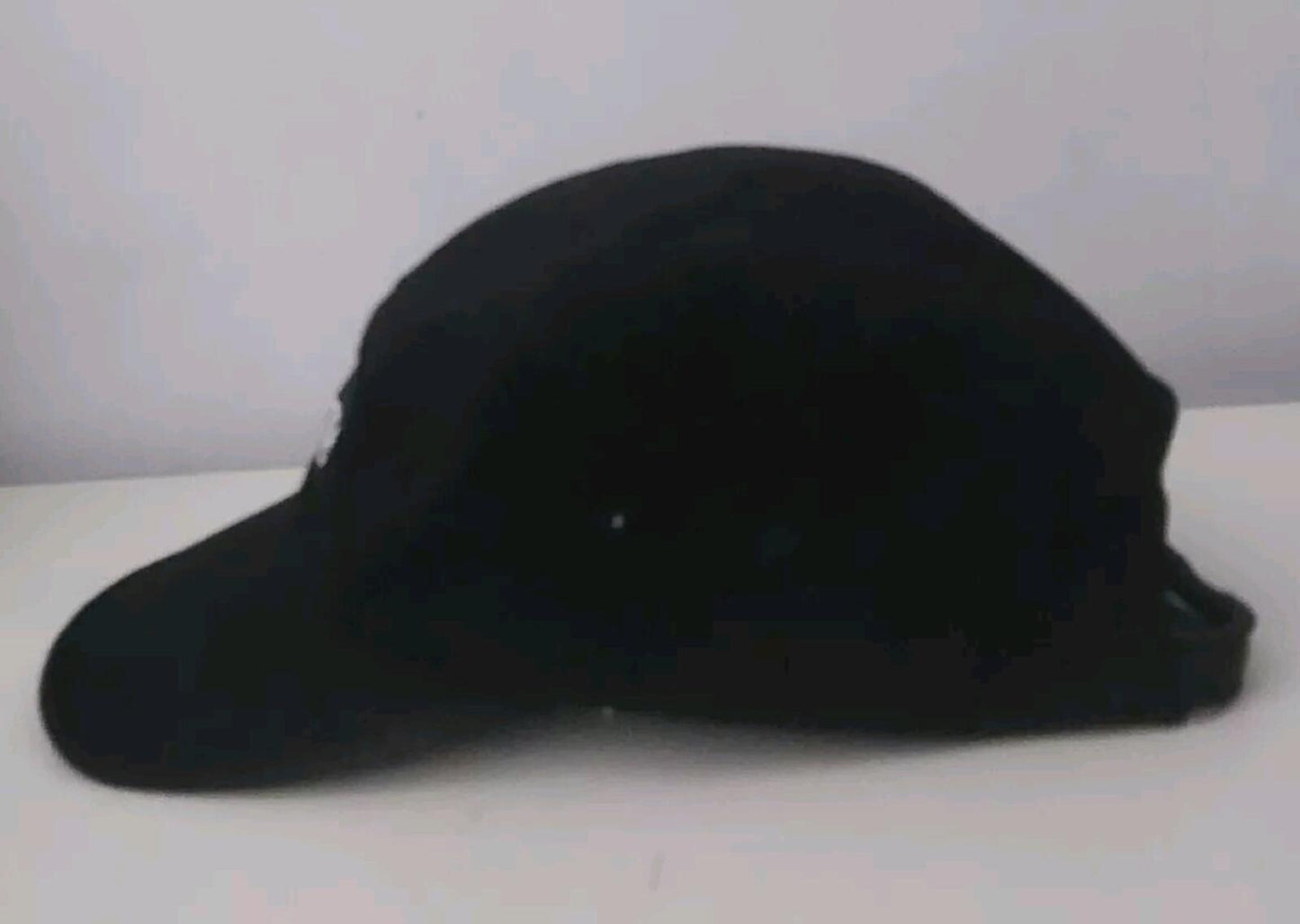 FW23 Supreme Washed Chino Twill Camp Cap Black Leather Strap Hat